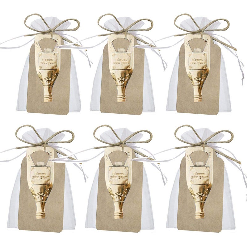 Bodosac 30 Pcs Rustic Vintage Beer Key Bottle Opener with Card Tag and Sheer Bag for Beer Wedding Party Favors - Image 1
